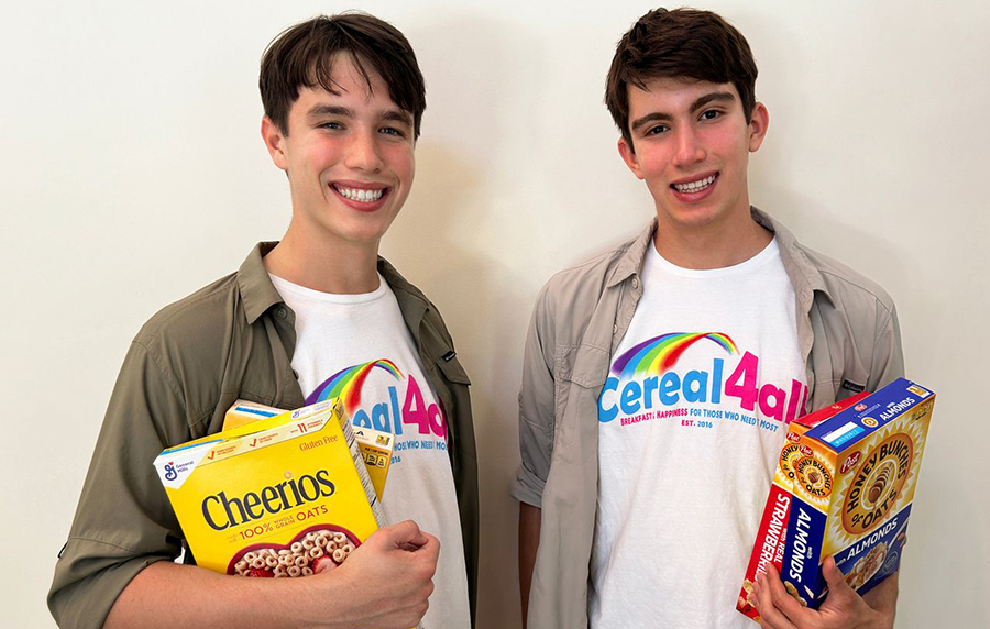 Luke and Jett Justin, Founders of Cereal4All, Courtesy Boca Helping Hands
