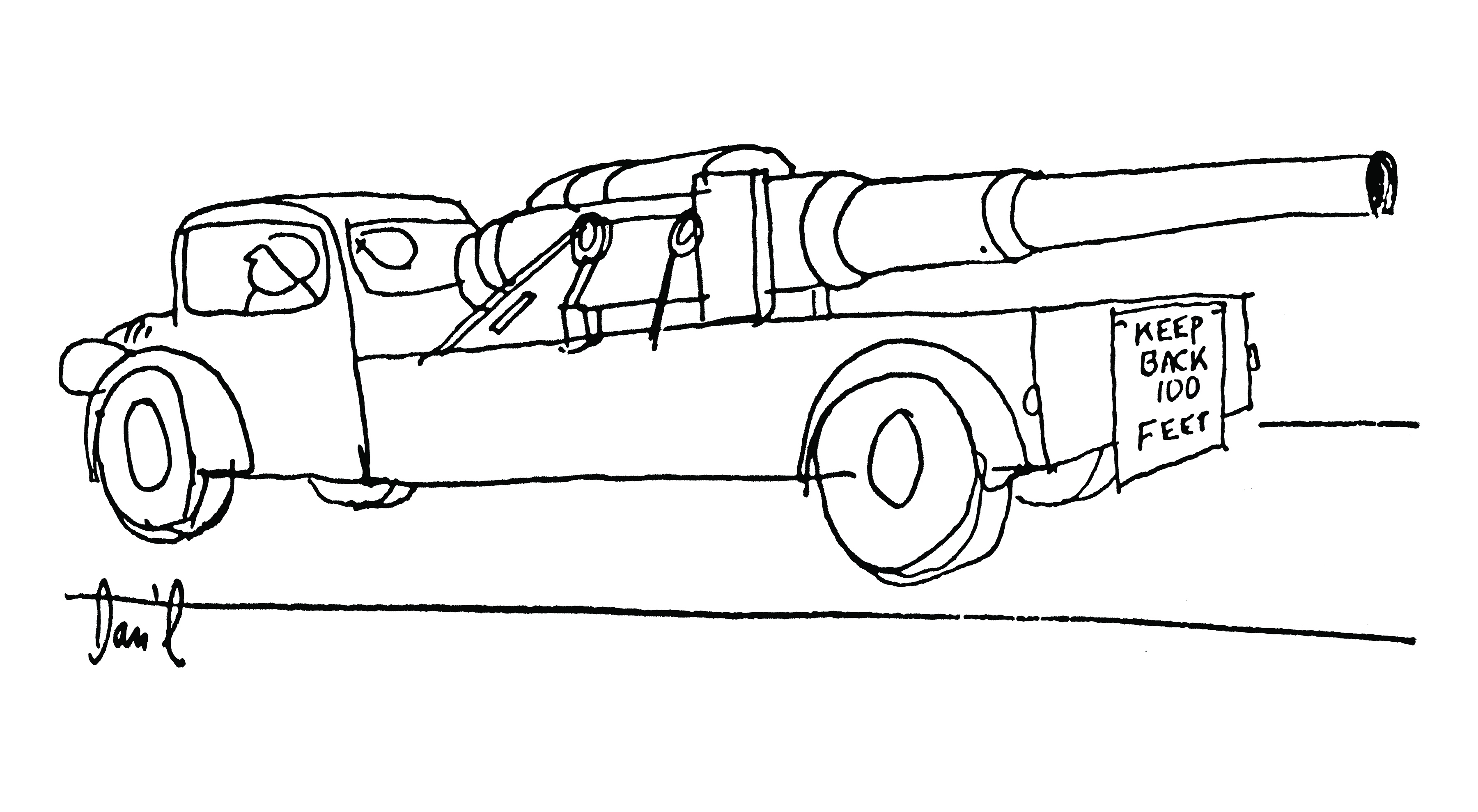 Car gun cartoon by Dan Rattiner