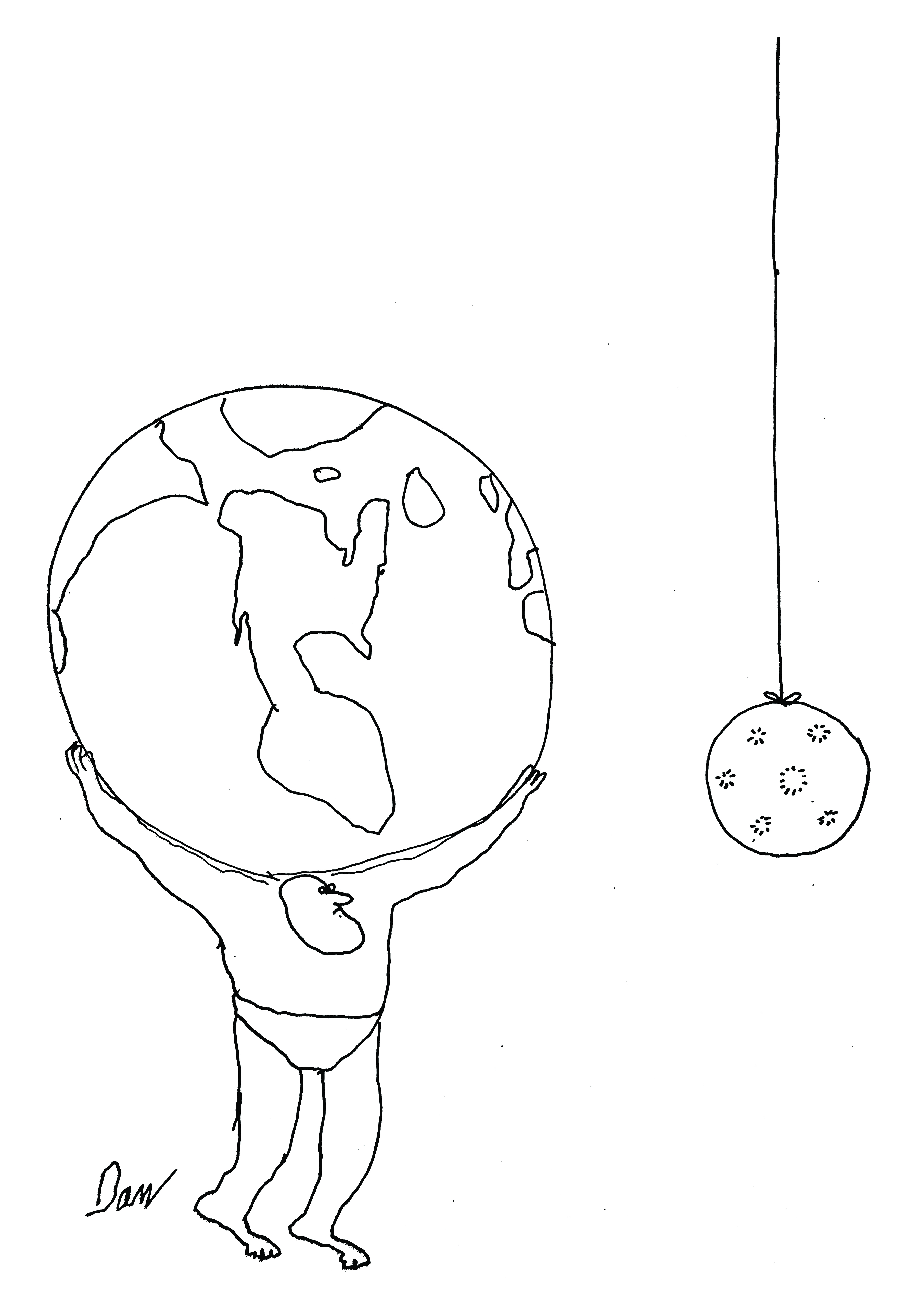 Atlas cartoon by Dan Rattiner