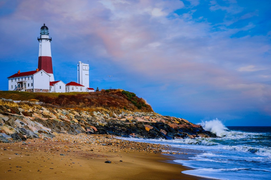 Montauk Point Lighthouse in Long Island, Suffolk County, New York