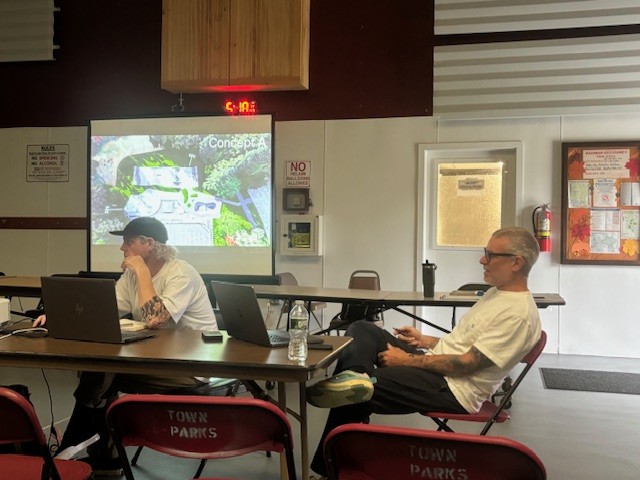 Members of Platform Group, the engineering firm designing Red Creek Skate Park in Hampton Bays skatepark