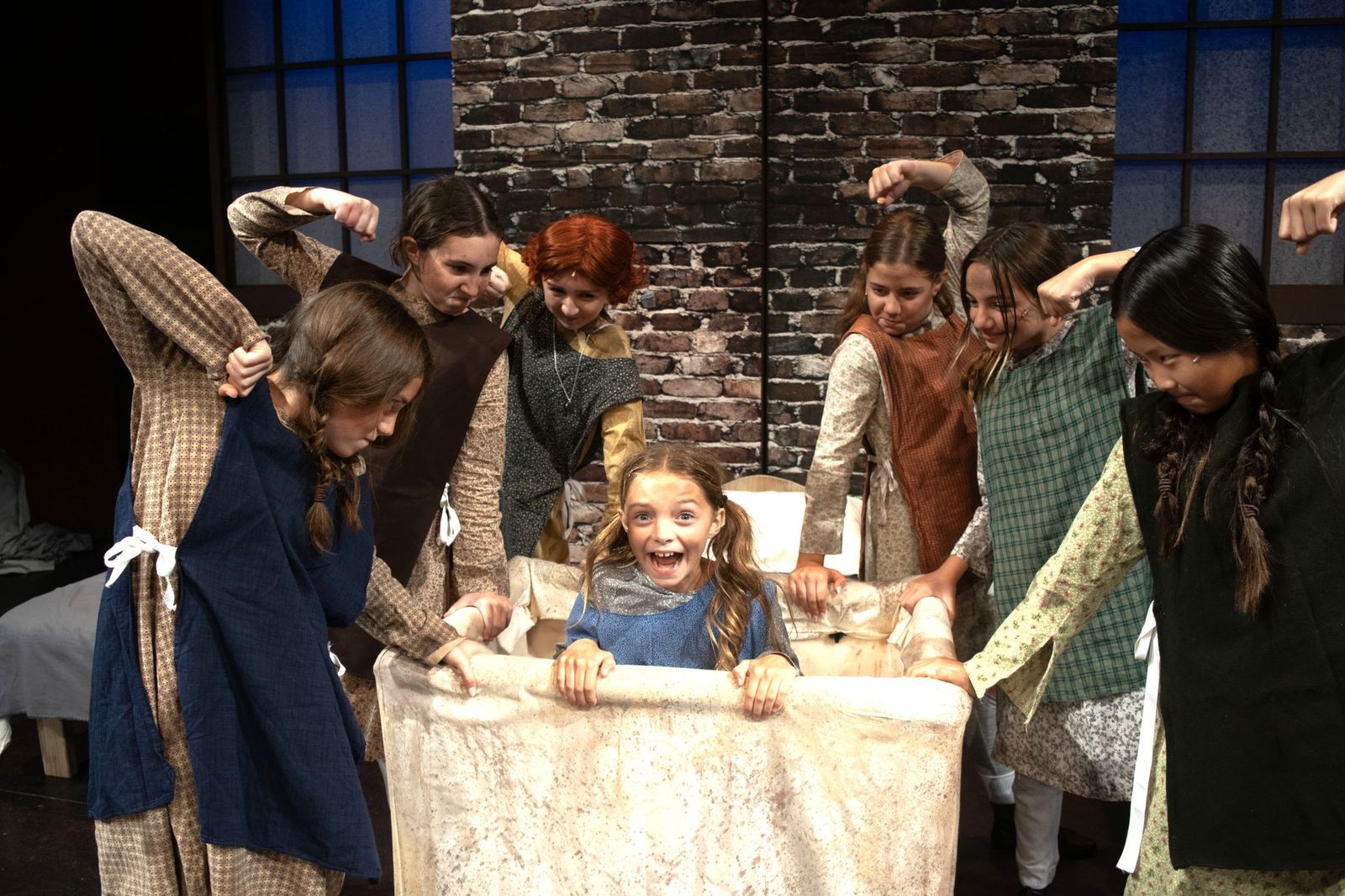 The orphanage in Annie at Theatre Three