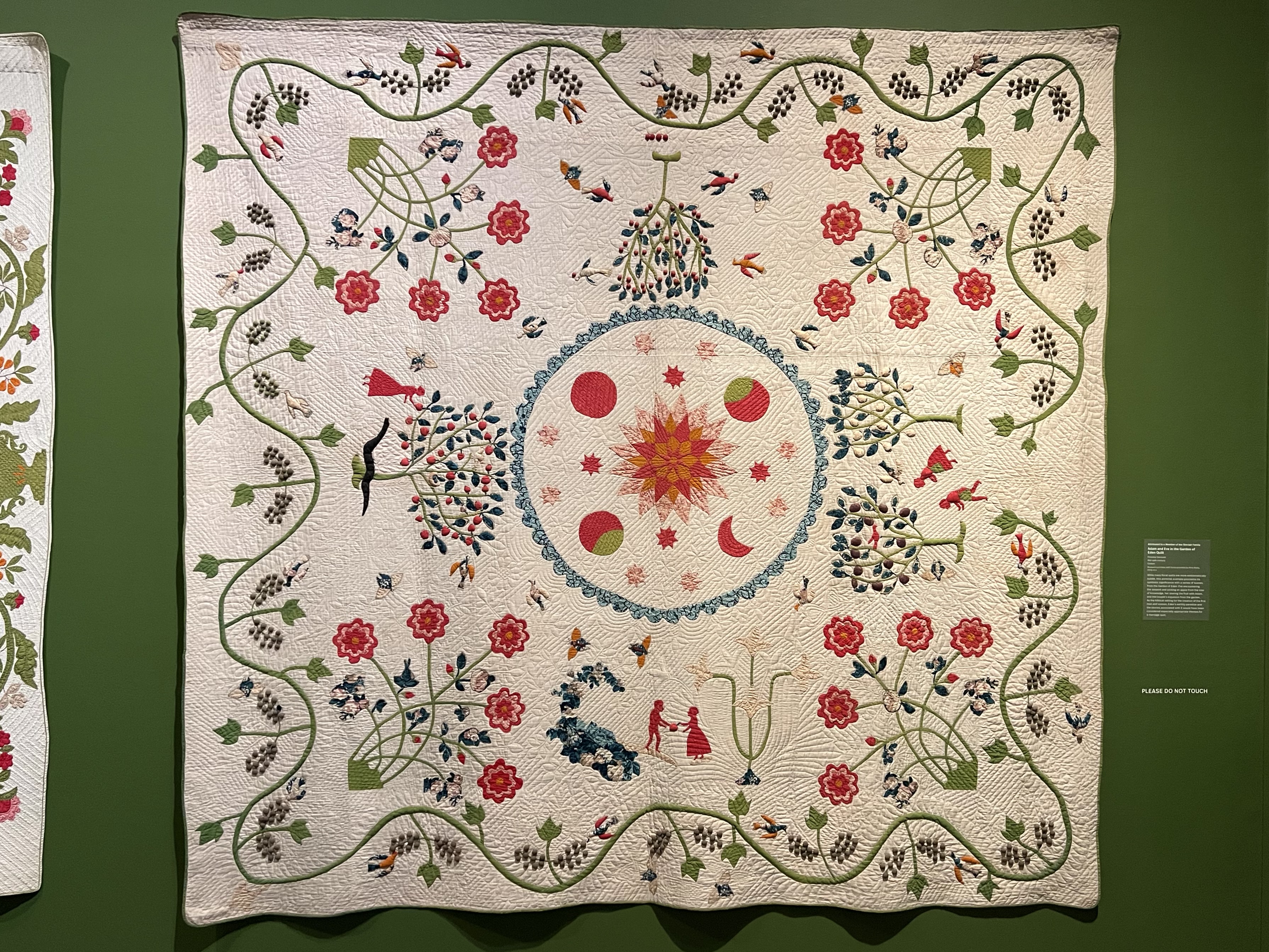 6. Adam and Eve in the Garden of Eden Quilt, possibly Vermont, mid-19th century. Cotton.