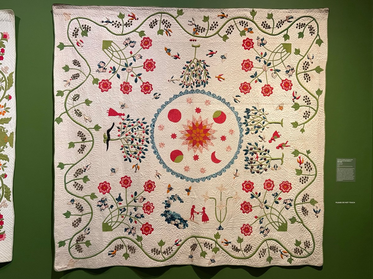 6. Adam and Eve in the Garden of Eden Quilt, possibly Vermont, mid-19th century. Cotton.