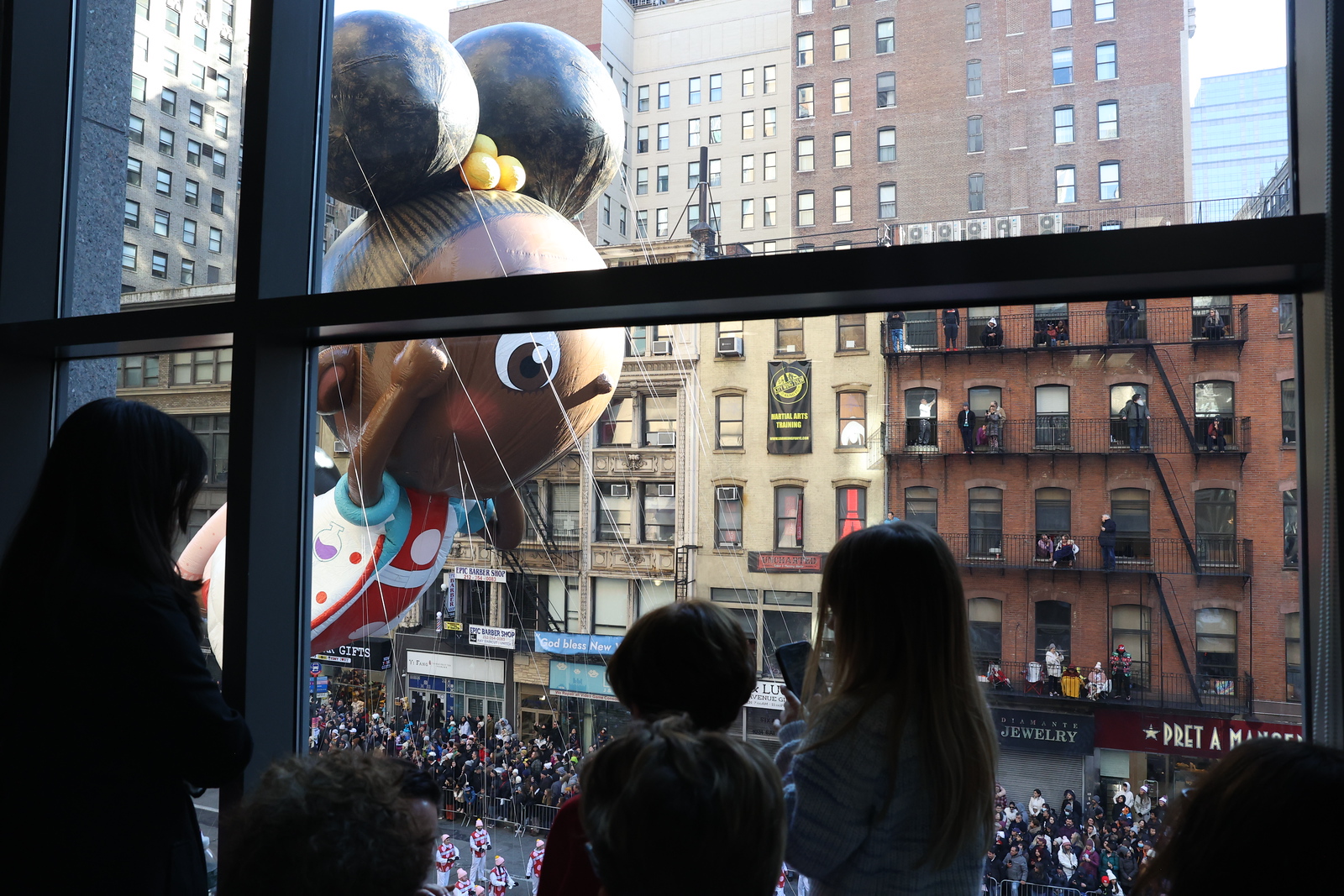 The Macy's Thanksgiving Day Parade as seen from the windows of Residence Inn by Marriott.