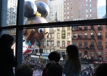The Macy's Thanksgiving Day Parade as seen from the windows of Residence Inn by Marriott.
