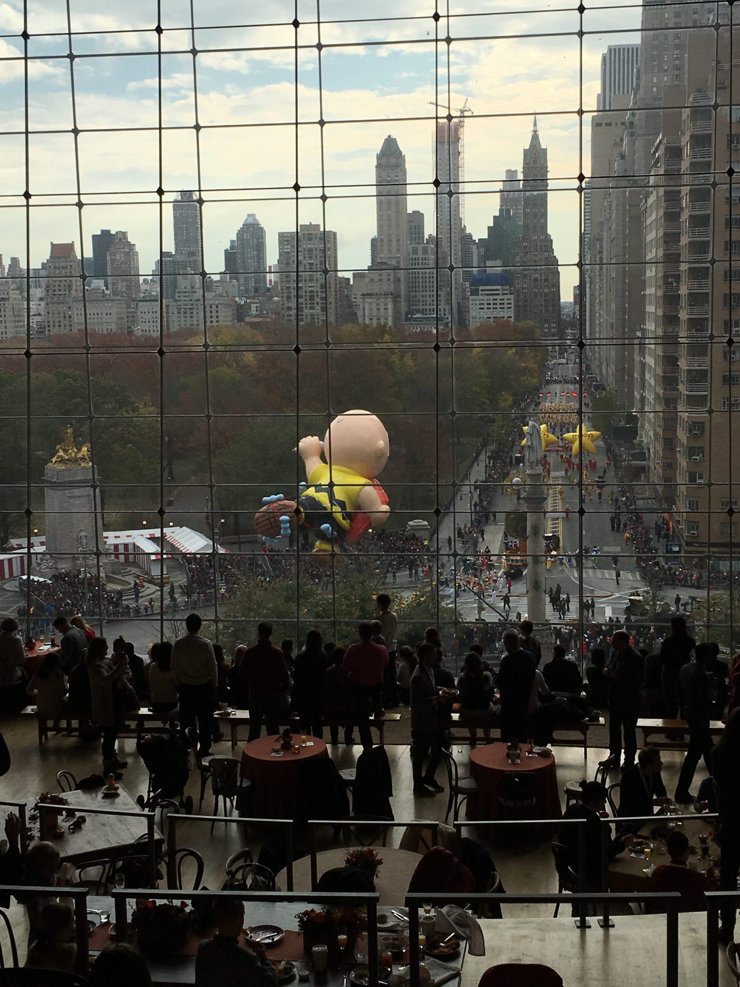 You can only get this experience in NYC! Macy's Thanksgiving Day Parade view from Jazz at Lincoil Center