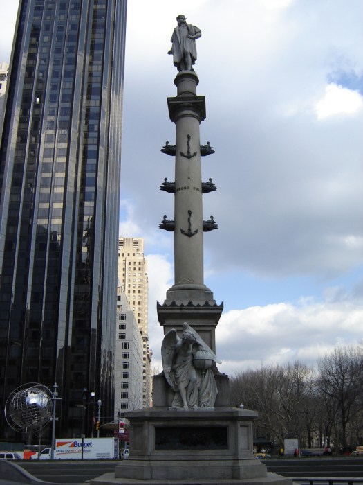 The Christopher Columbus monument in Columbus Circle, sculpted by Gaetano Russo.