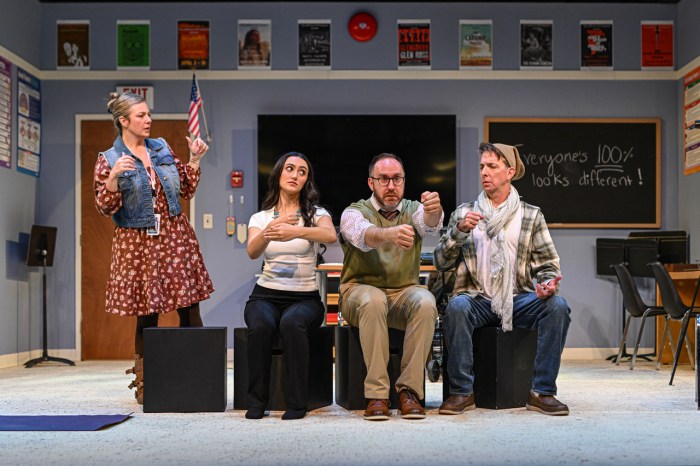 Lindsey Sanchez, Molly Brennan, Scott Joseph Butler and Jason Moreland in The Thanksgiving Play