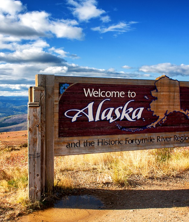 The Alaska state line