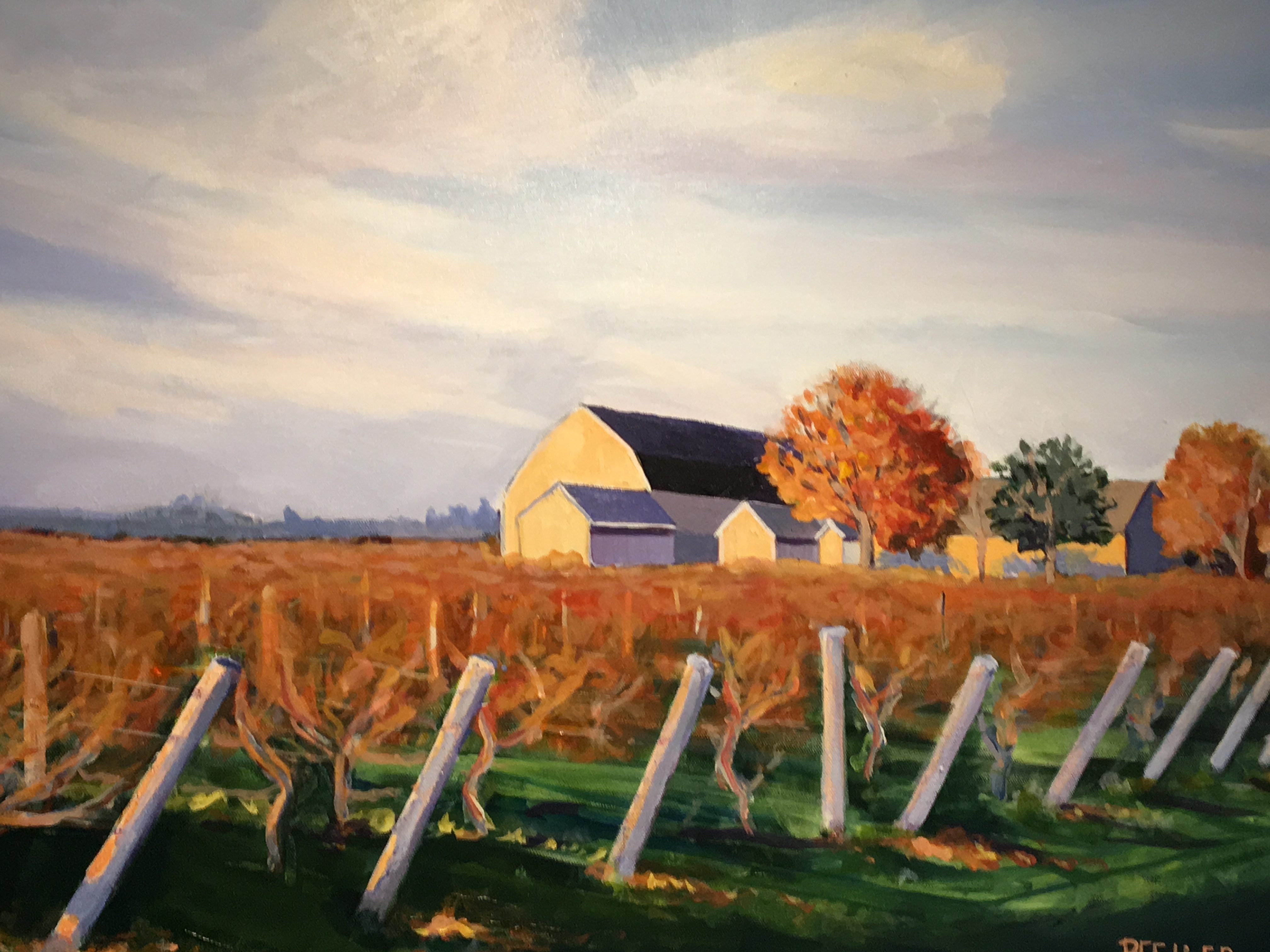"The Color of Autumn" 24 x 36” acrylic on canvas by Patricia Feiler