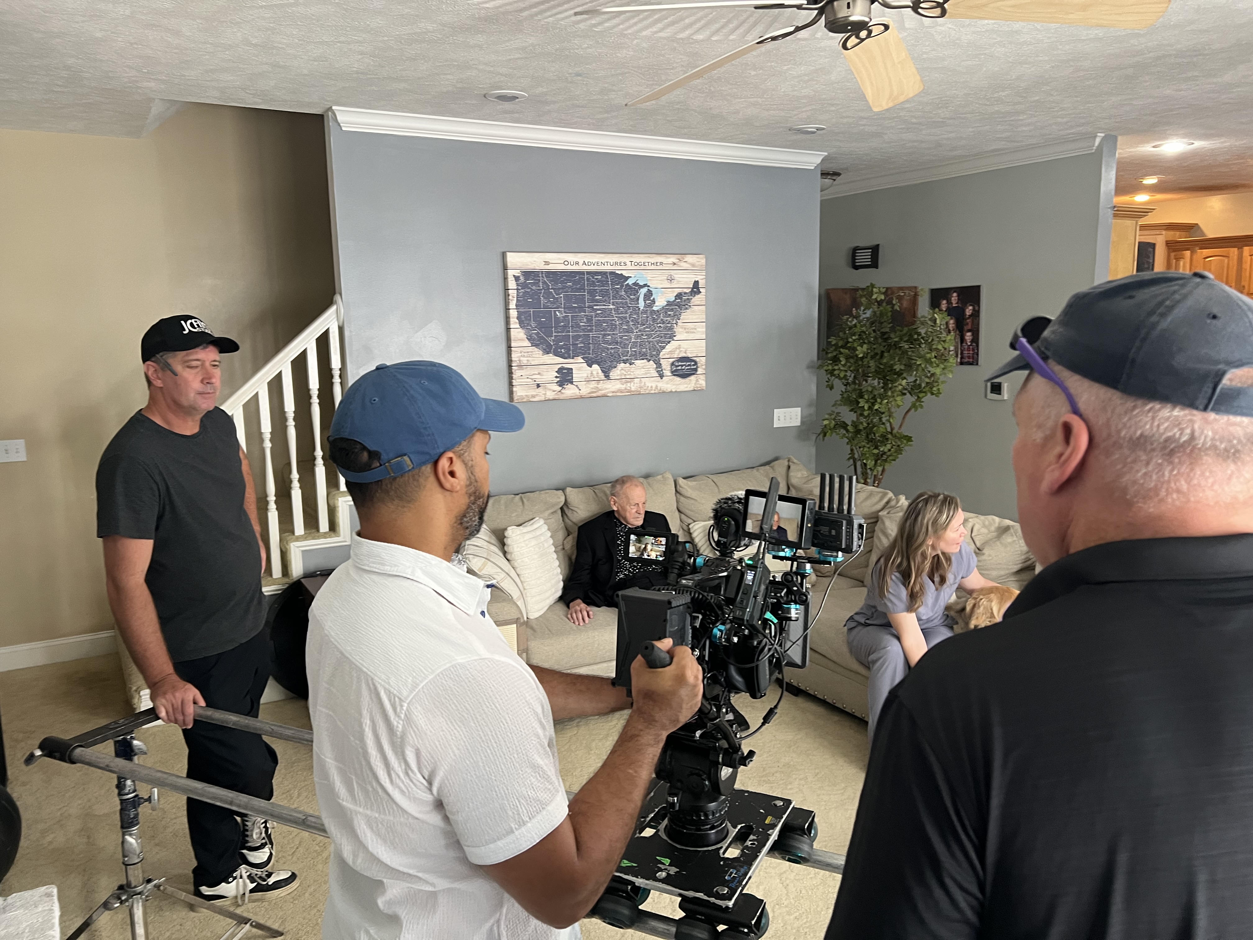 James F. Comley on set of the film "Final Hours"