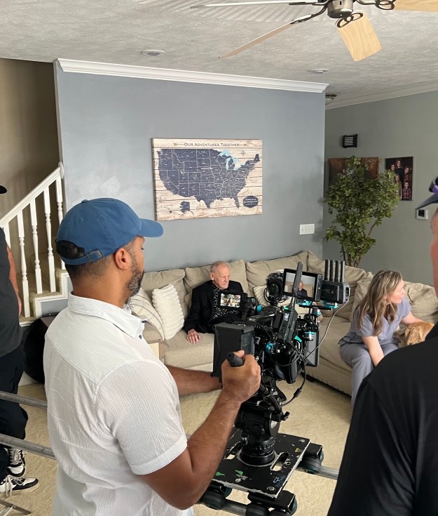 James F. Comley on set of the film 