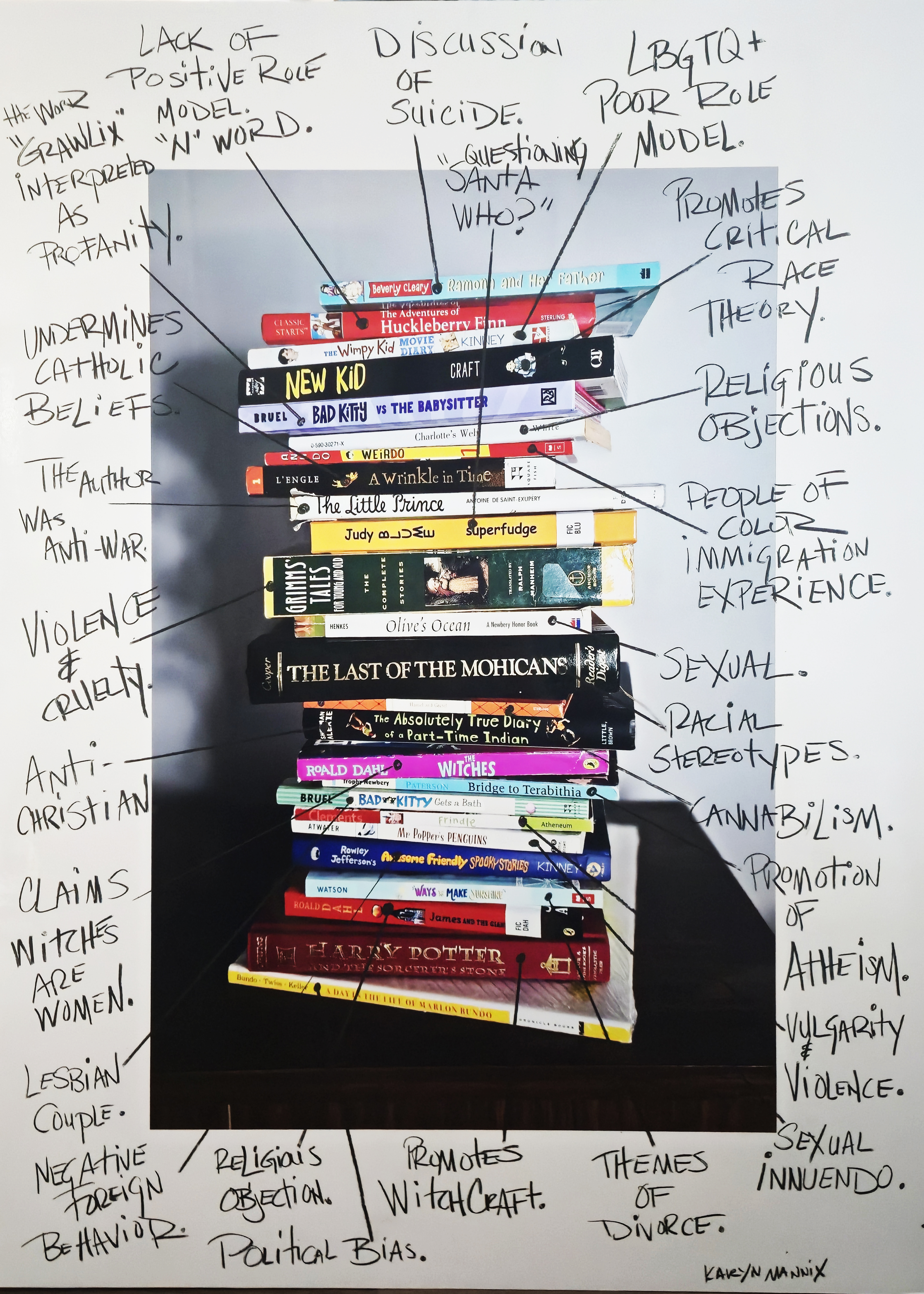 Karyn Mannix "Banned: Teach Your Children Well" part of the Banned Book Project