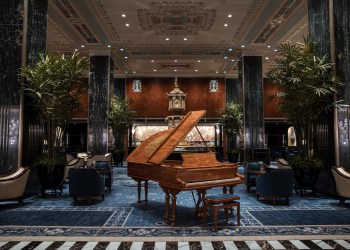 The Waldorf Astoria Hotel's renowned Peacock Alley.
