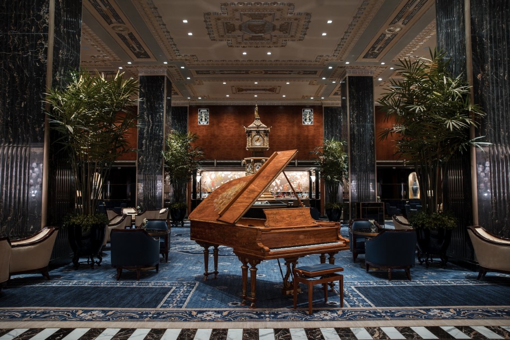 The Waldorf Astoria Hotel's renowned Peacock Alley.