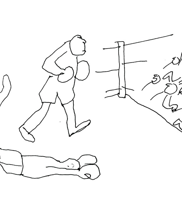 Boxing cartoon by Dan Rattiner