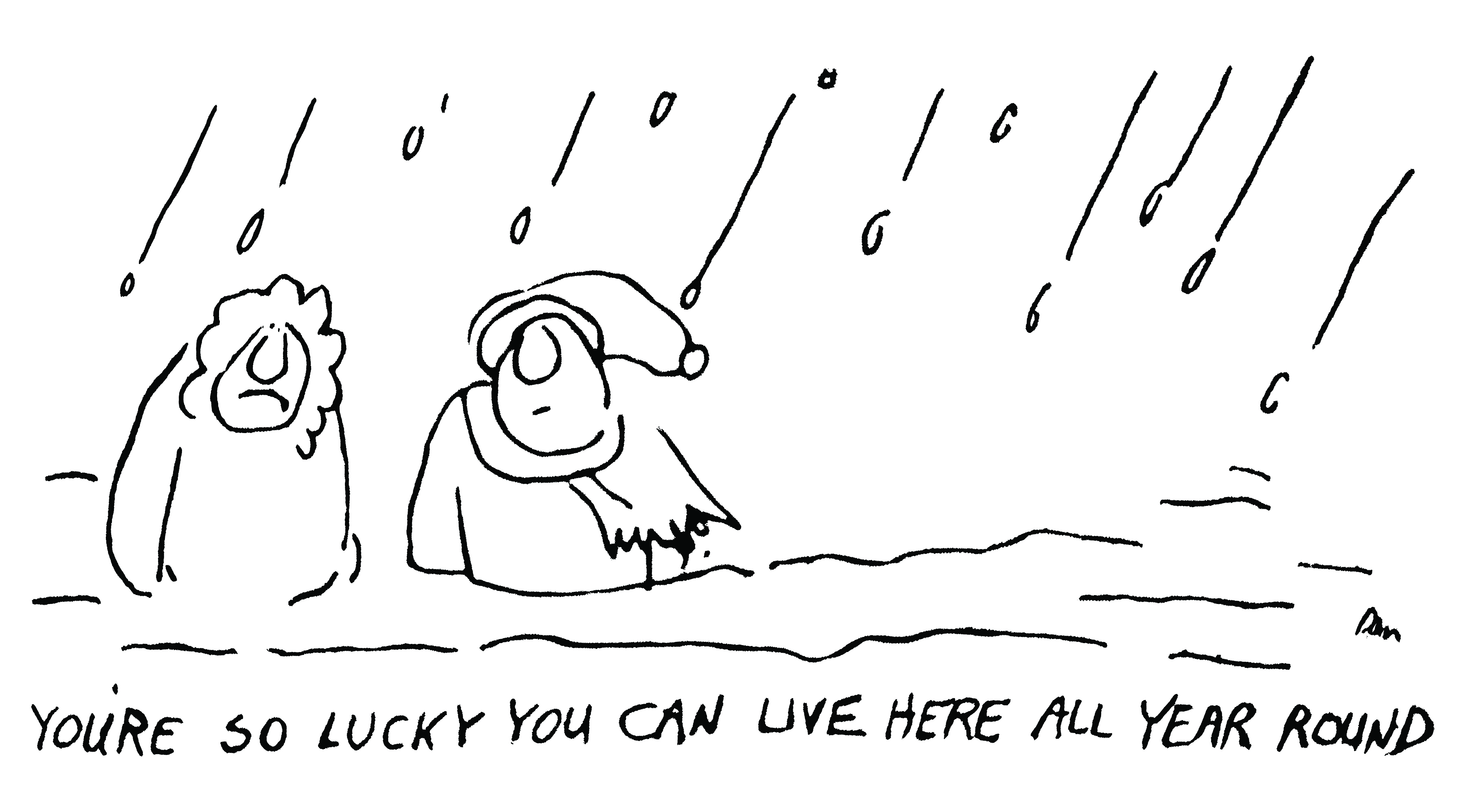 Weather elves cartoon by Dan Rattiner
