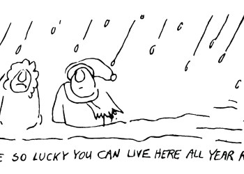 Weather elves cartoon by Dan Rattiner