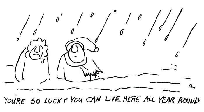 Weather elves cartoon by Dan Rattiner