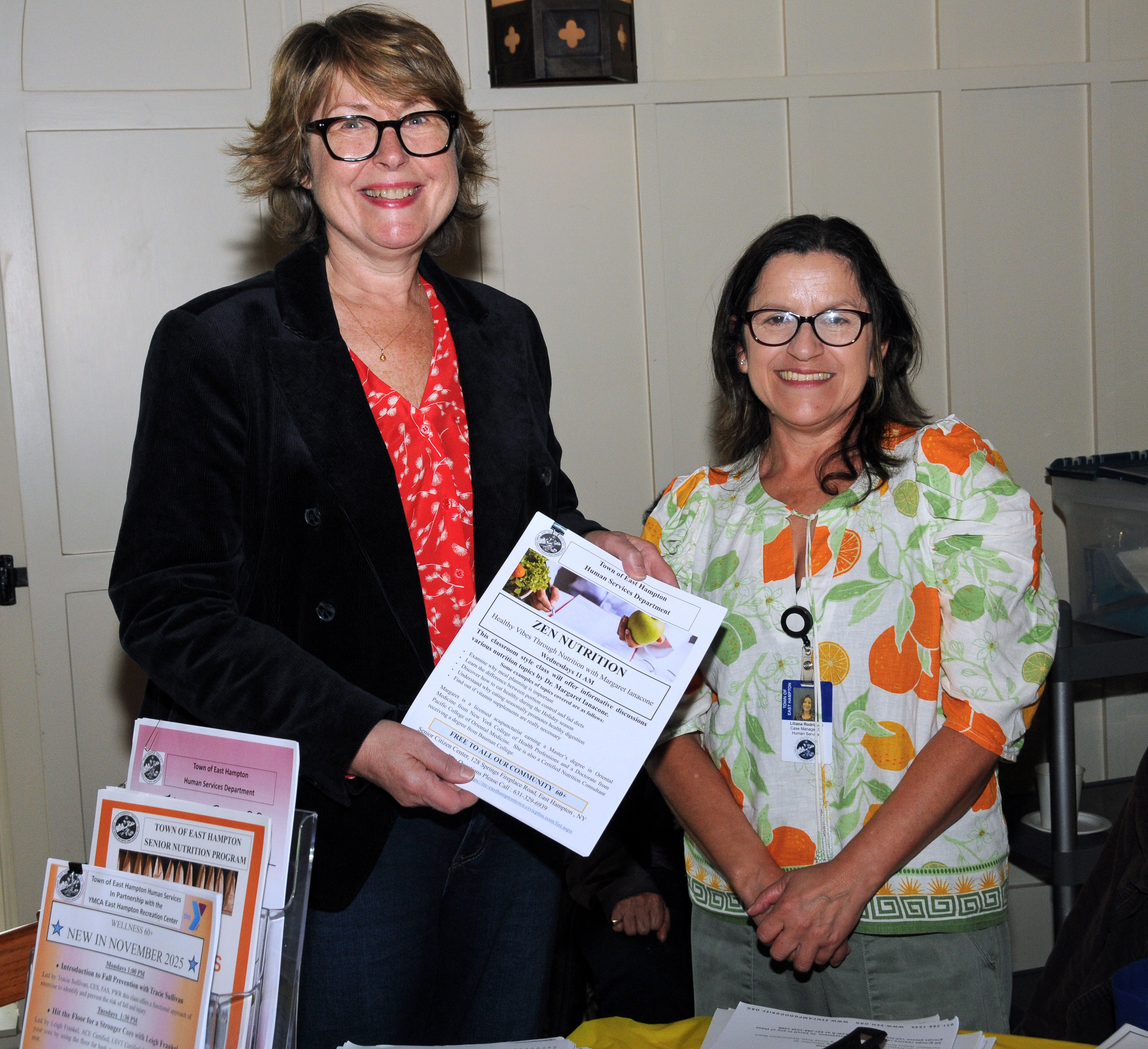 EH Town Supervisor Kathee Burke-Gonzalez, Liliana Rodriguez, EH Town Department of Human Services