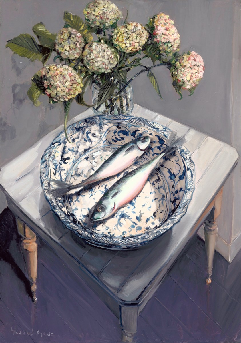Gerard Byrne "Mackerel On China" at Slattery Gallery in Southampton