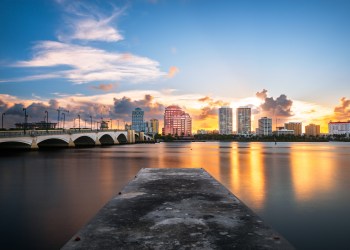 West Palm Beach, Florida, at sunset