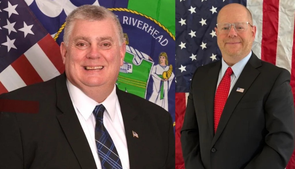 L.-R.: Riverhead Town Supervisor Tim Hubbard and Jerry Halpin