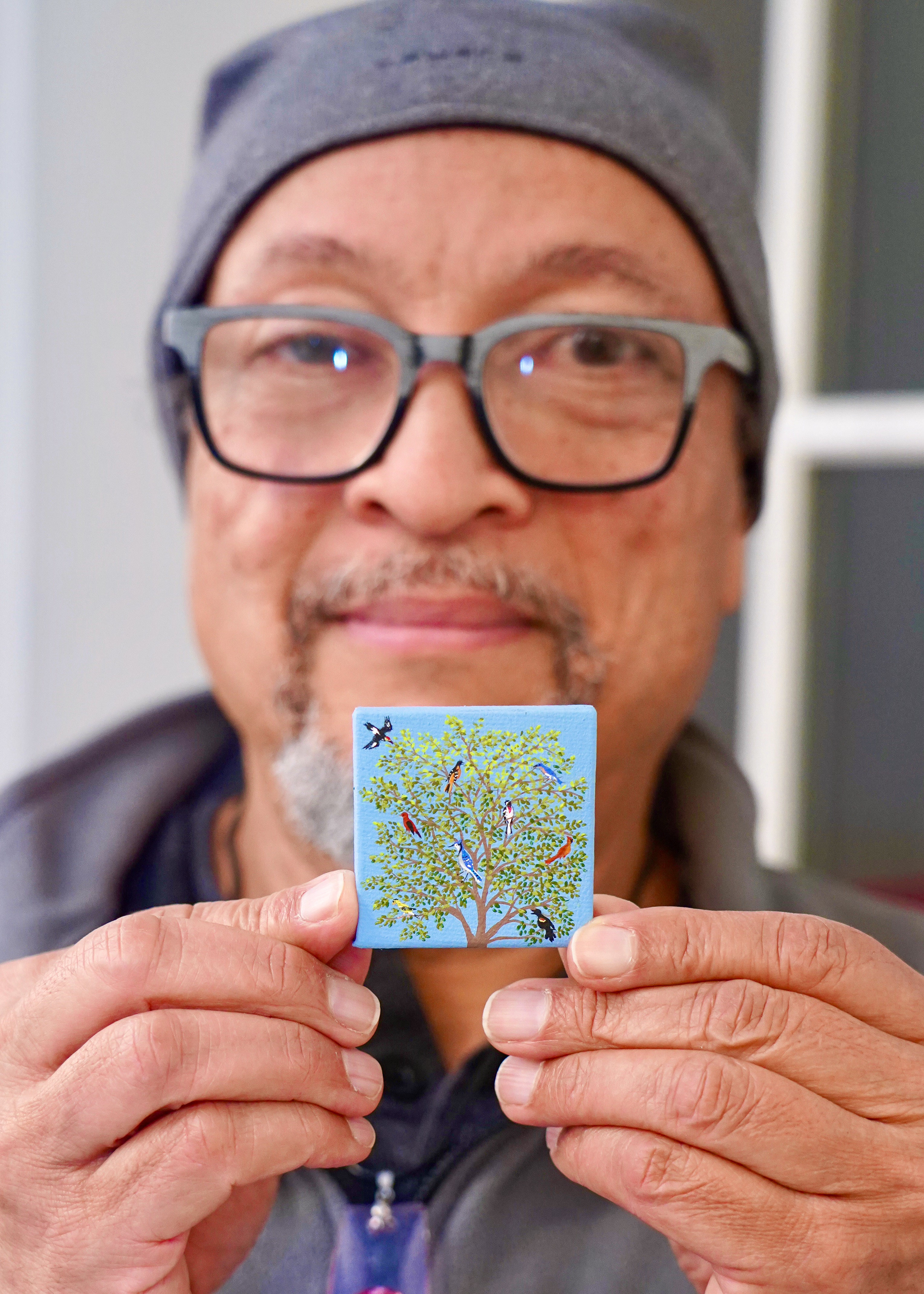 Michael A.Butler with his Tiny Painting