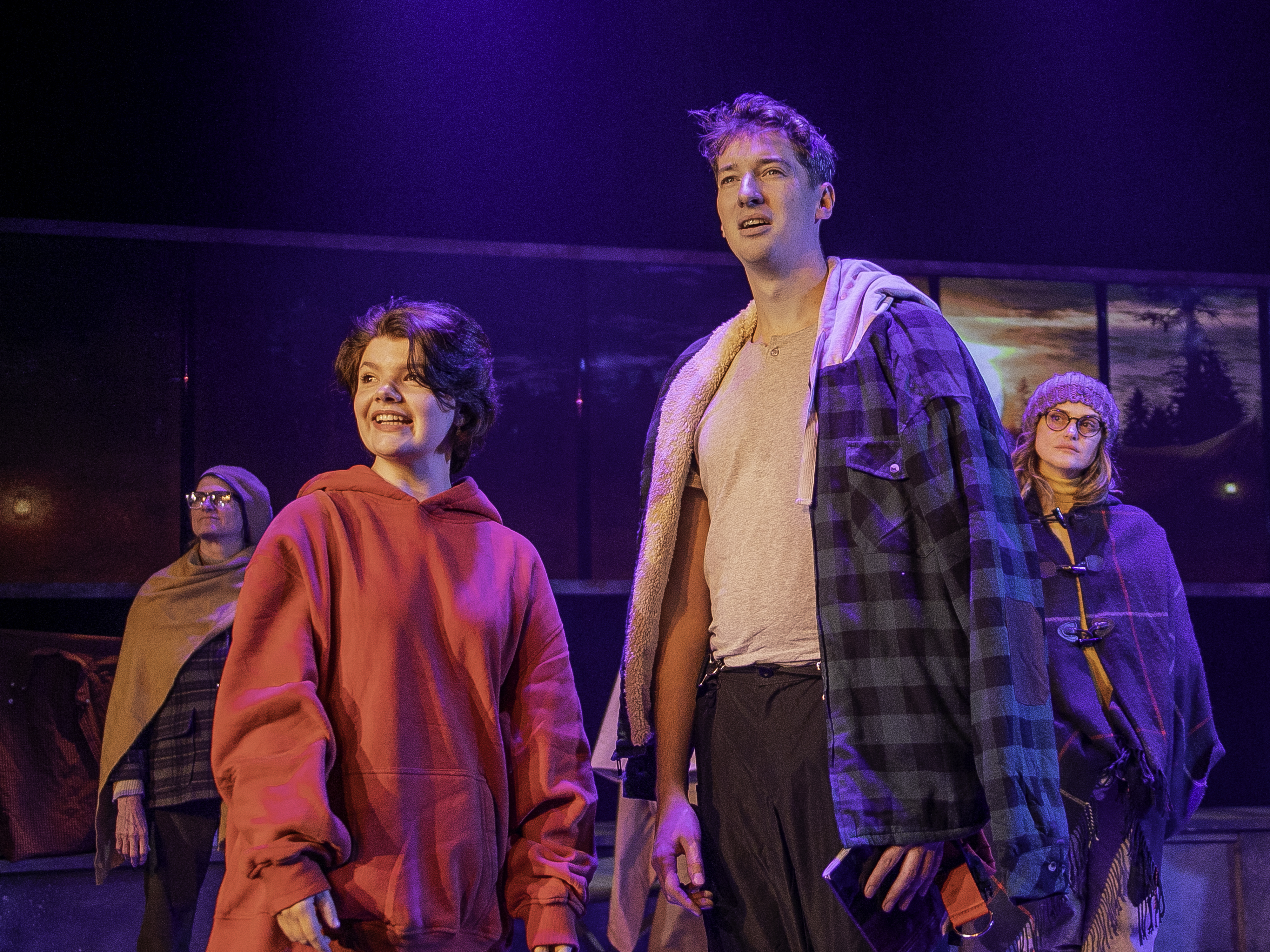 Bonnie Comley, Anna Francesca Schiavoni, John Kroft, Daniela Mastropietro in "Fahrenheit 451" at Bay Street Theater