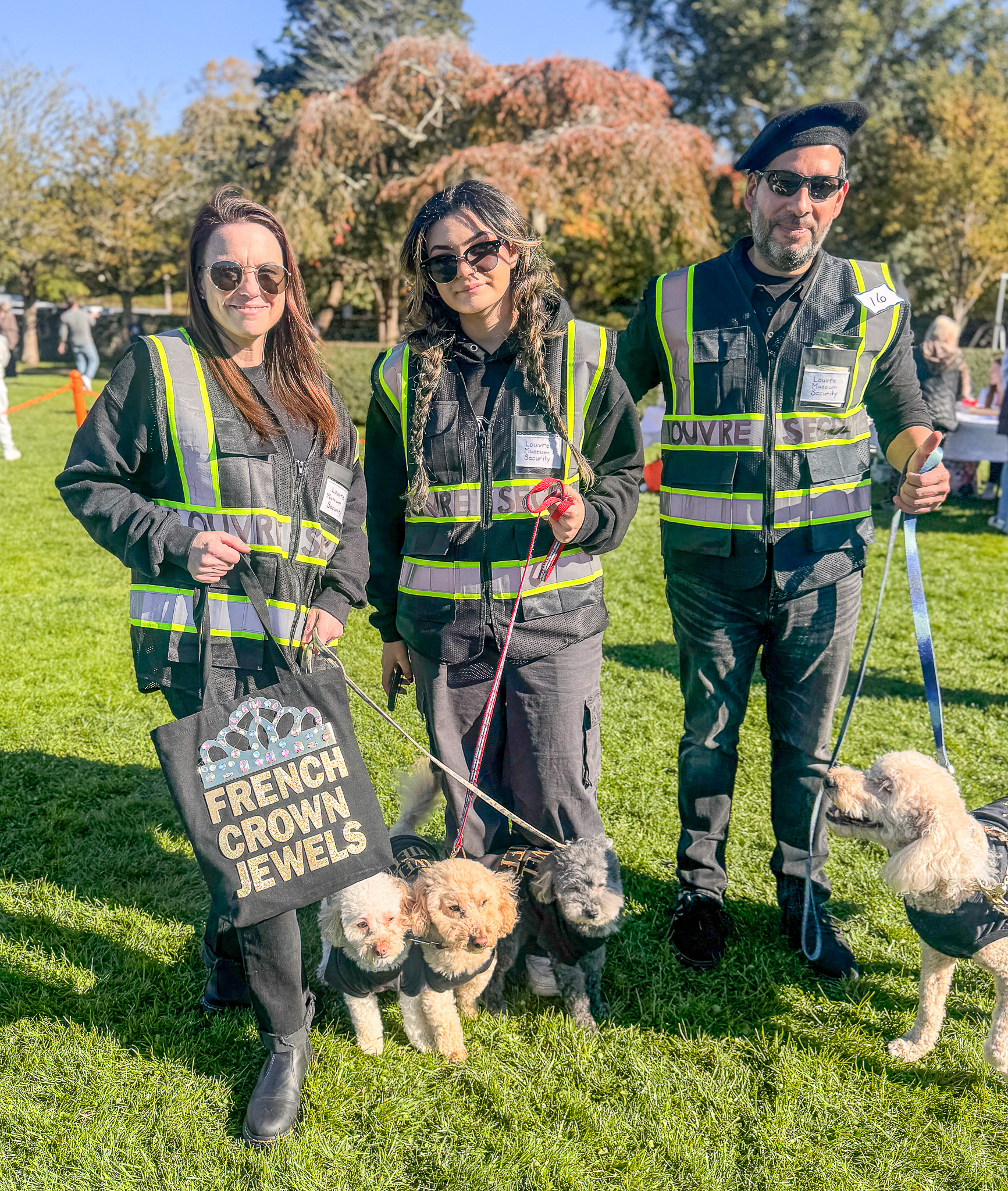 The Louvre Security Guards with the Jewels-Duke, Bella, Winnie and Beau