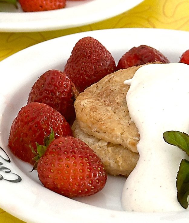 Estia's Little Kitchen Cinnamon Biscuits with Strawberries and Cream