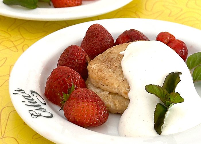 Estia's Little Kitchen Cinnamon Biscuits with Strawberries and Cream