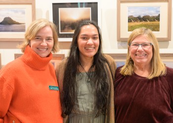 Art Gallery Commitee member Tara Fitzpatrick, Meghan Goparaju, Kitty Gilmore