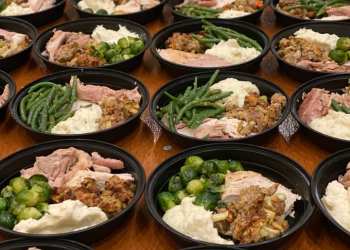 Turkey meals distributed by Citizens 4 Humanity.