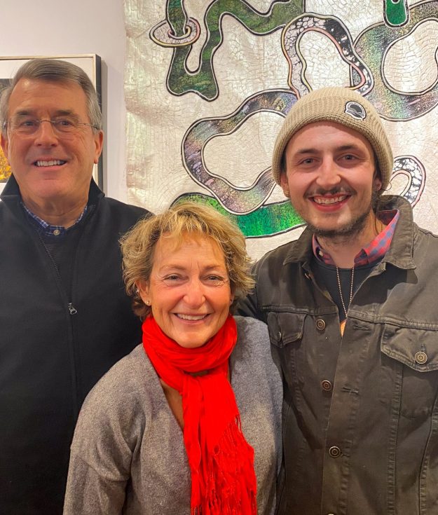 The Lucore Art owner Christopher Lucore (right) with parents Paula and Charles Lucore