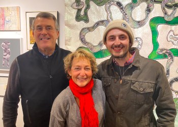 The Lucore Art owner Christopher Lucore (right) with parents Paula and Charles Lucore