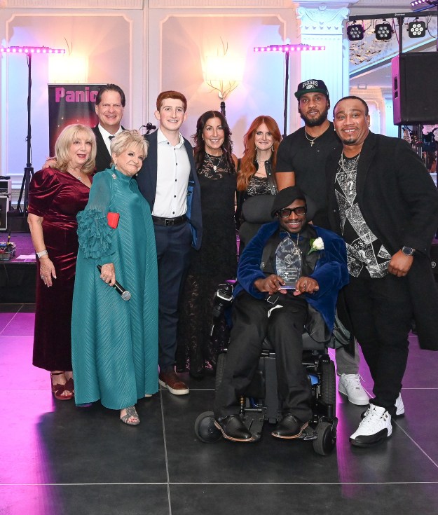 Life's WORC Founder Vicki Schneps presented the Lara Rebecca Schneps Award in honor of her late daughter to Anthony Barker