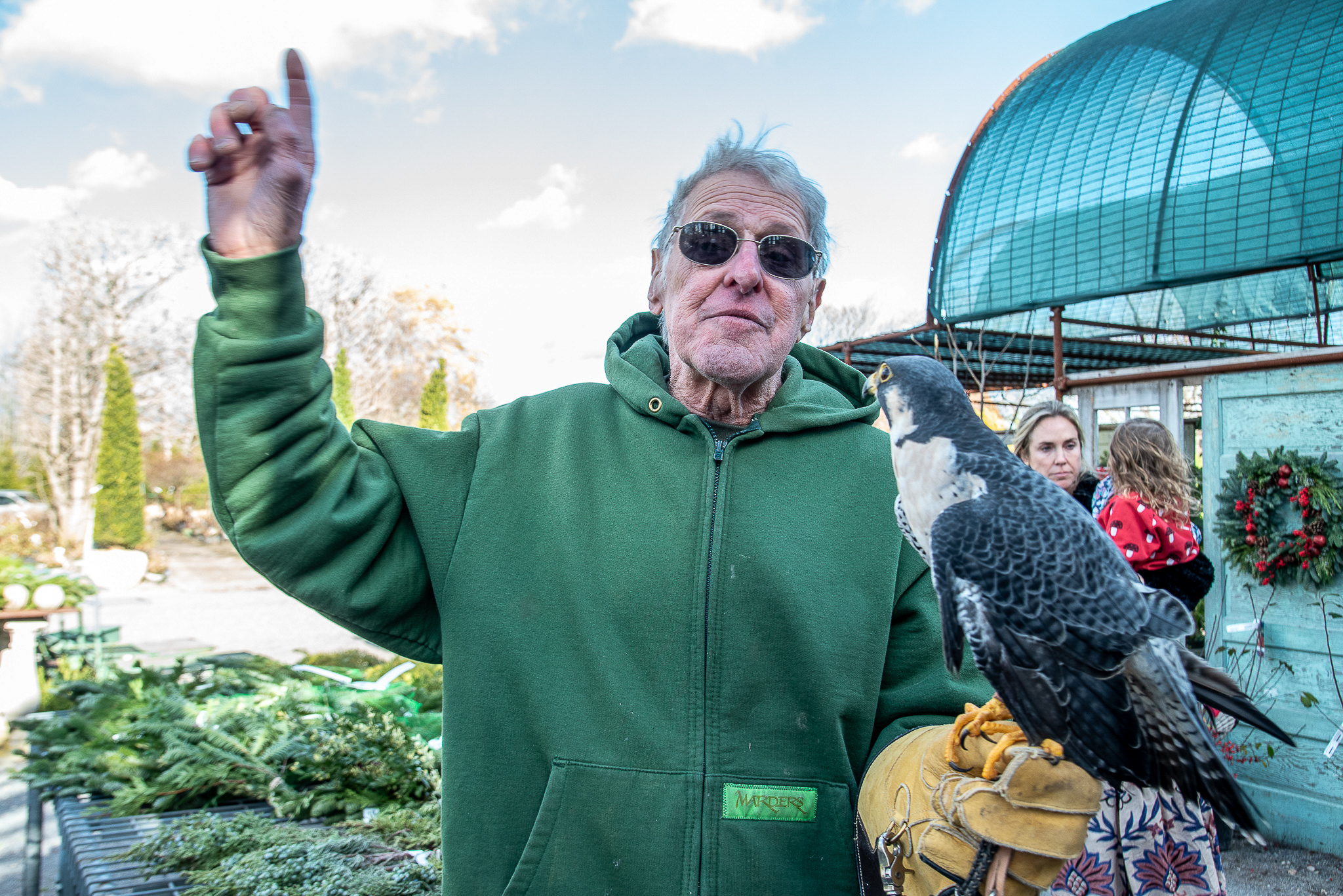 Nick Marzano and Millennium the peregrine falcon
