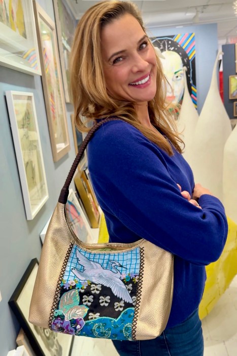 Amy Zerner Crane Bag modeled by Tonia