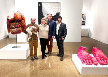 Felix Beaudry with Toby, Estrellita B. Brodsky, Mayor William Manger, Joe Diamond Photo Credit Taylor Tybaert