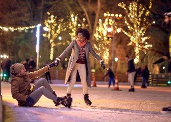 The Greenport ice skating rink is open for business – best time of year!
