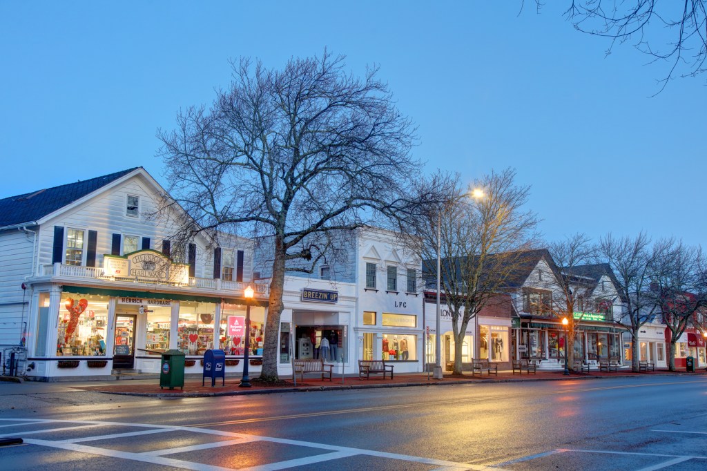 The morning view of shops and boutiques along Main Street in downtown Southampton Village. (Getty Images)