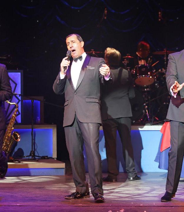 Kyle Diamond (Sammy Davis Jr.), Chris Jason (Frank Sinatra), and Johnny Edwards (Dean Martin) star in The Rat Pack is Back at The Gateway