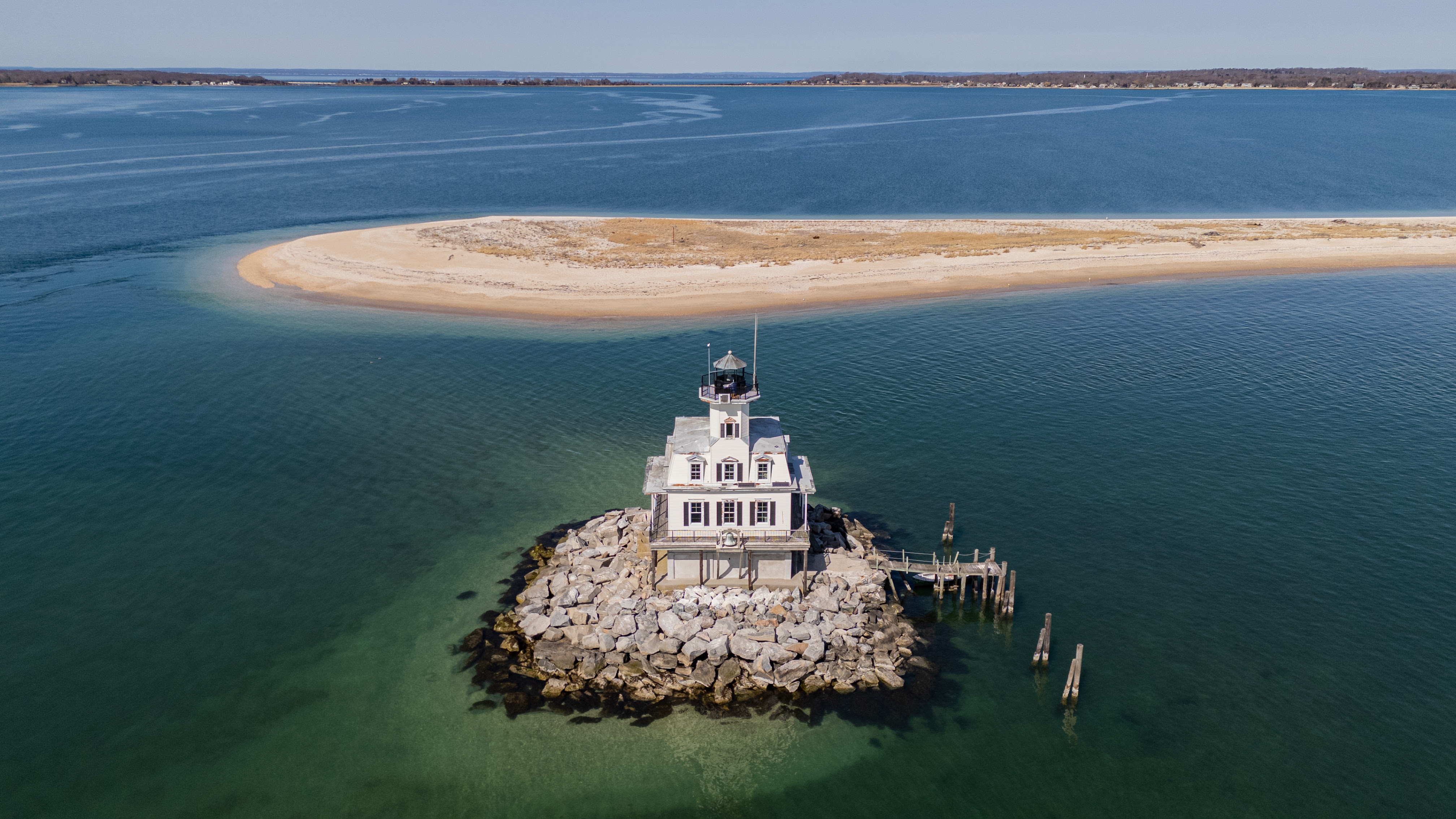 The Orient Long Beach Bar Light, also known as Bug Light, helps boats navigate a dangerous sandbar between Orient Harbor and Gardiner's Bay.