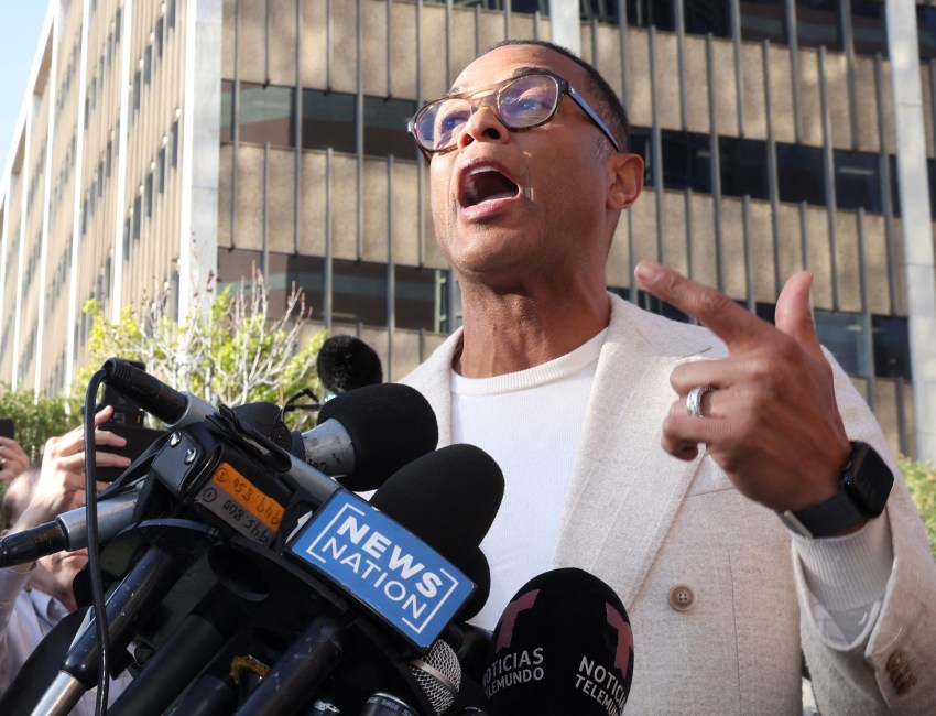 Former CNN anchor Don Lemon speaks to the press as he leaves federal court after an appearance following his arrest for involvement in a protest at a church in Minnesota, in Los Angeles, California, U.S., January 30, 2026. REUTERS/Jill Connelly