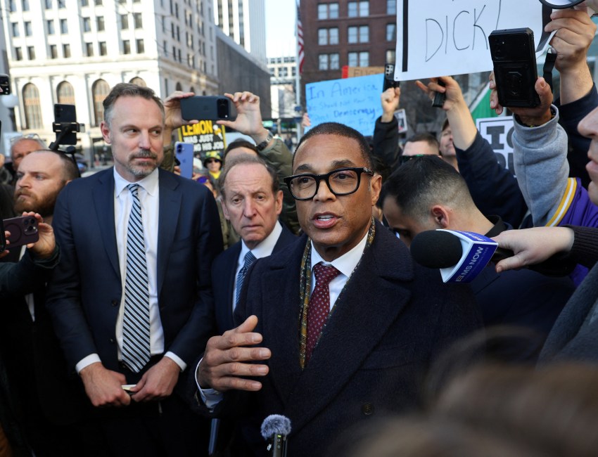 Former CNN anchor Don Lemon speaks to the media outside the United States District Court after his arraignment in Saint Paul, Minnesota, U.S., February 13, 2026. REUTERS/Go Nakamura