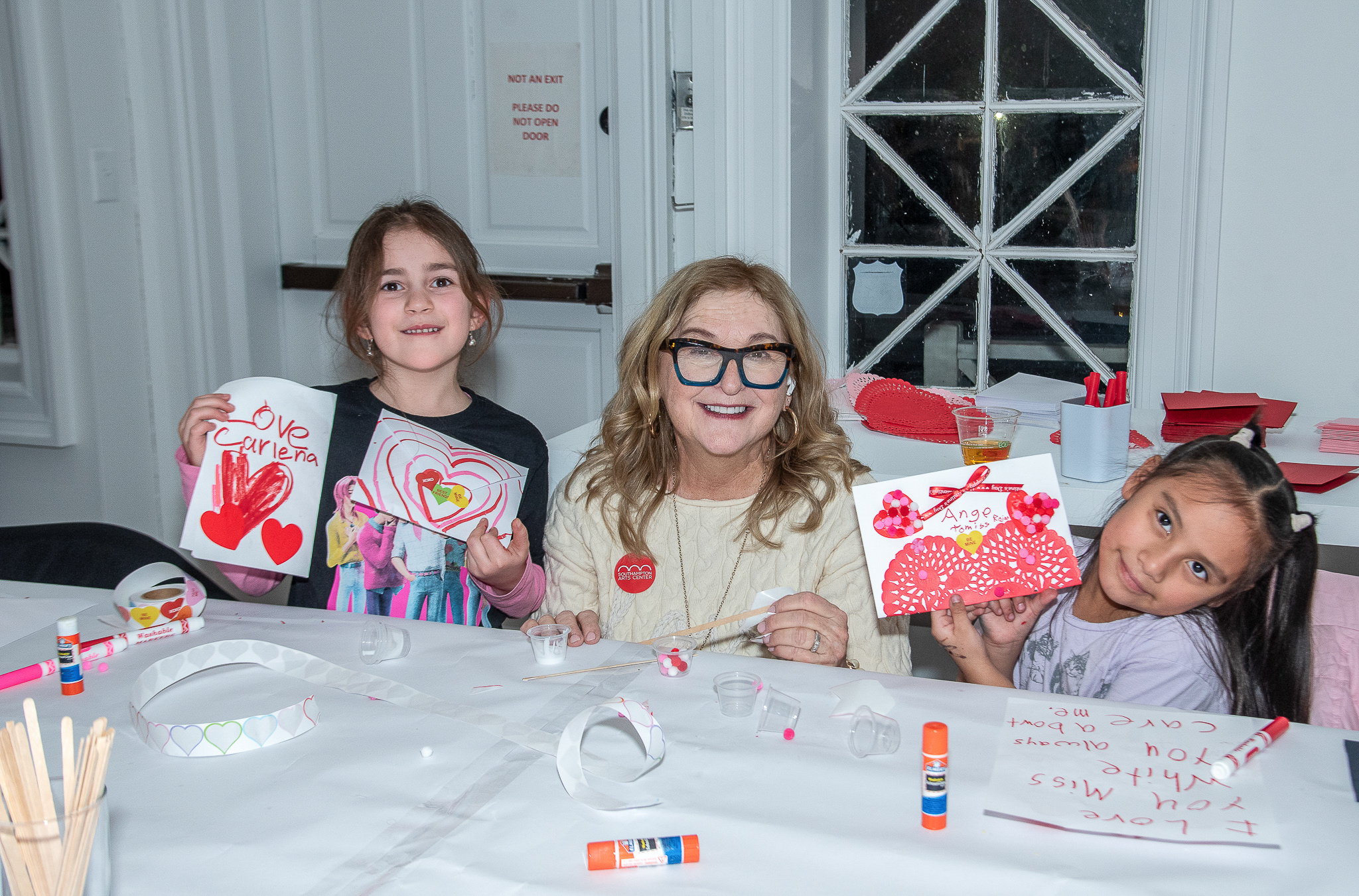 Artist Deborah Acquino with student artists