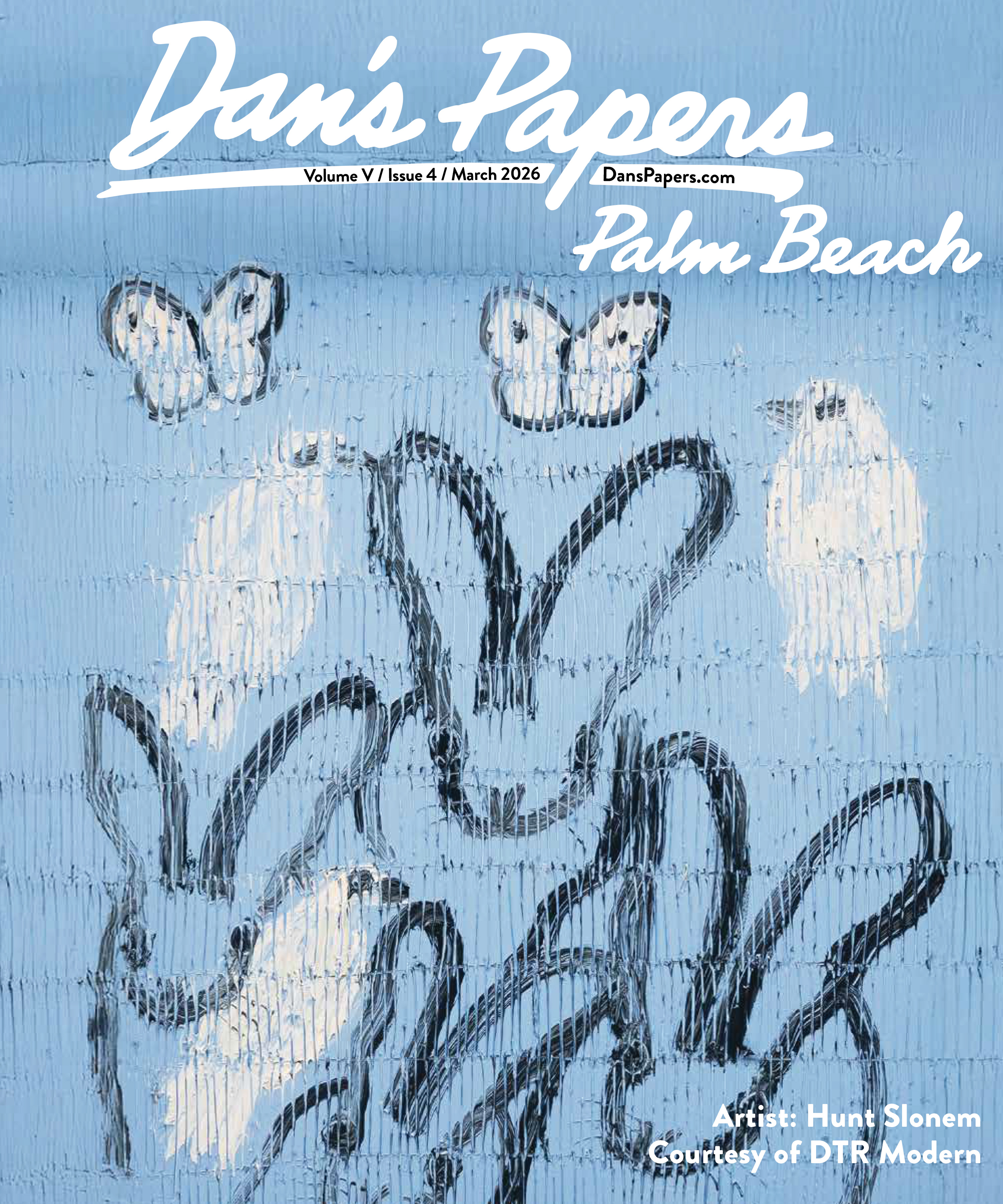 March 2026 Dan's Papers Palm Beach cover art by Hunt Slonem, Courtesy DTR Modern