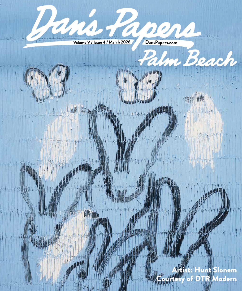 March 2026 Dan's Papers Palm Beach cover art by Hunt Slonem, Courtesy DTR Modern